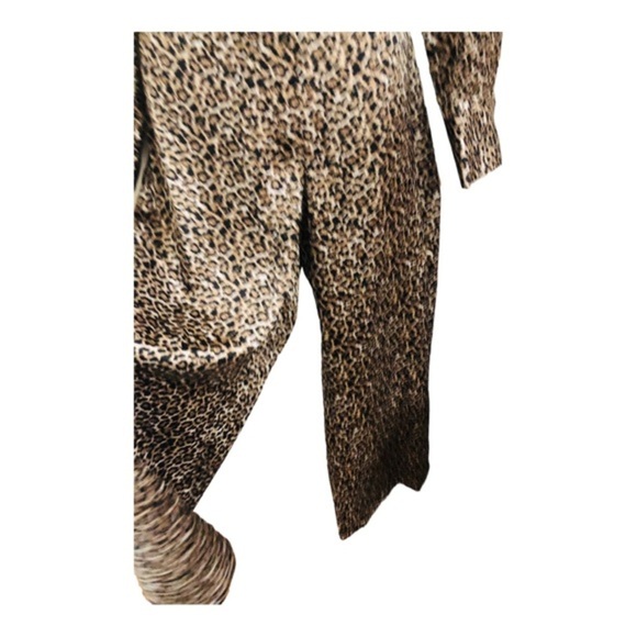 Nicole Miller NY animal print silky pajama look button down shirt & pantsuit set - Picture 9 of 16
